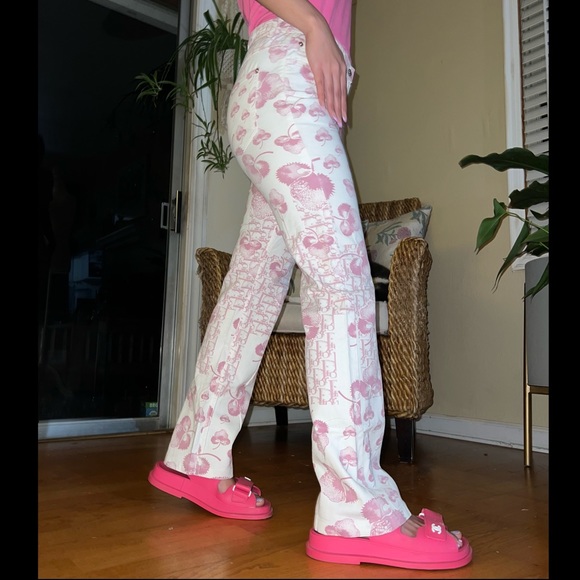 ❌ SOLD ❌ 💗RARE💗 Authentic Vintage Christian Dior Cherry Blossom Trotter Pants - Picture 1 of 14